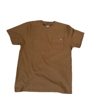 DICKIES Mens Heavyweight Shirt L Brown Casual Work wear Pocket Tee Shirt NWOT